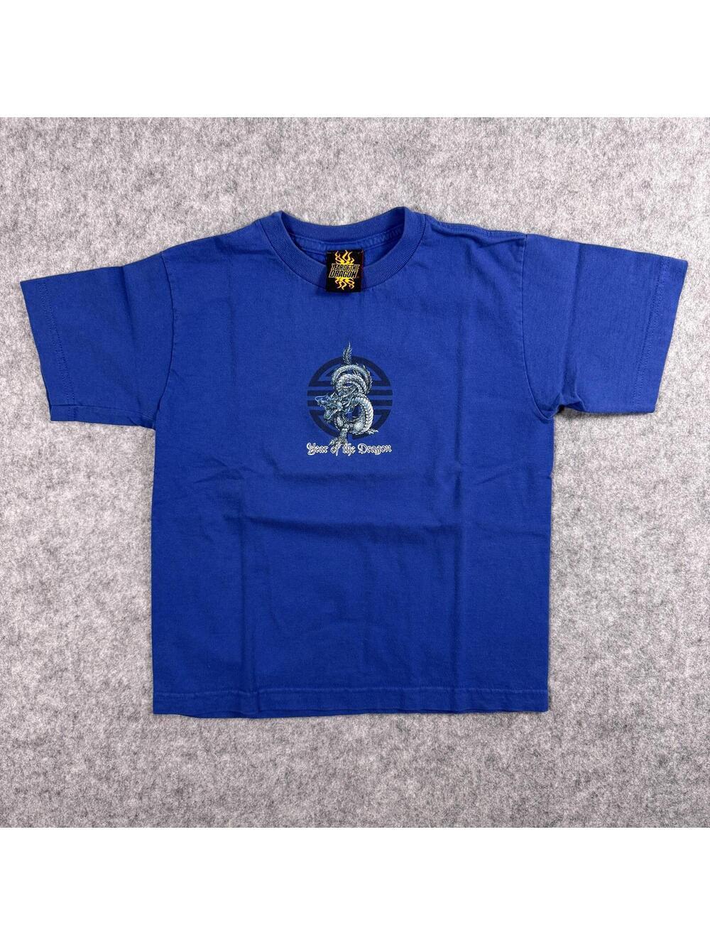 Blue T-Shirt Year Of The Dragon Center Graphic Print S